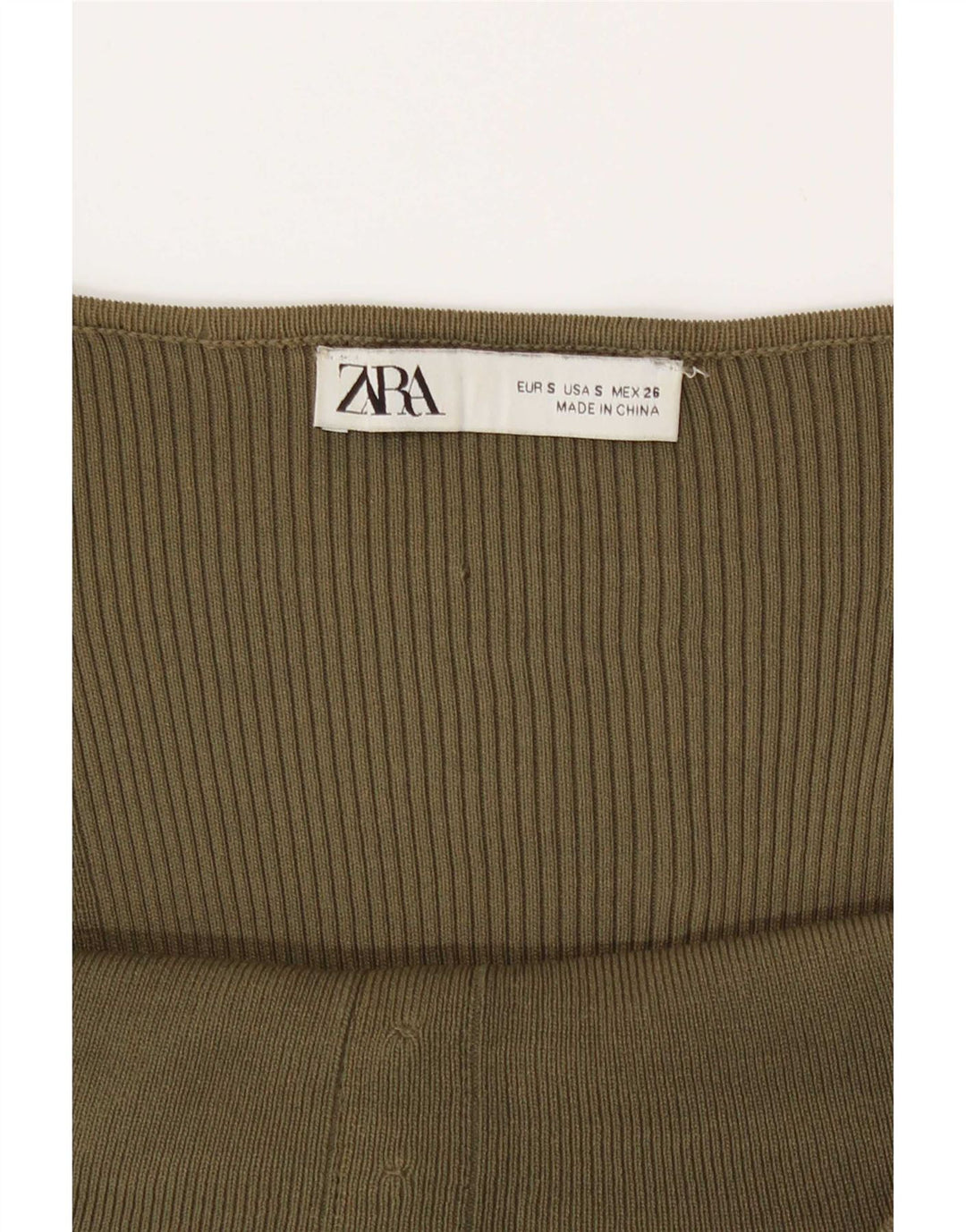 Top corto a maniche lunghe da donna Zara UK 8 Small verde