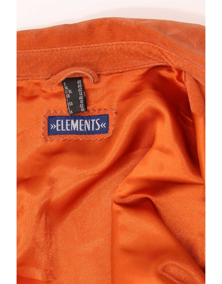 Giacca in pelle scamosciata da donna Elements UK 14 Large in pelle arancione