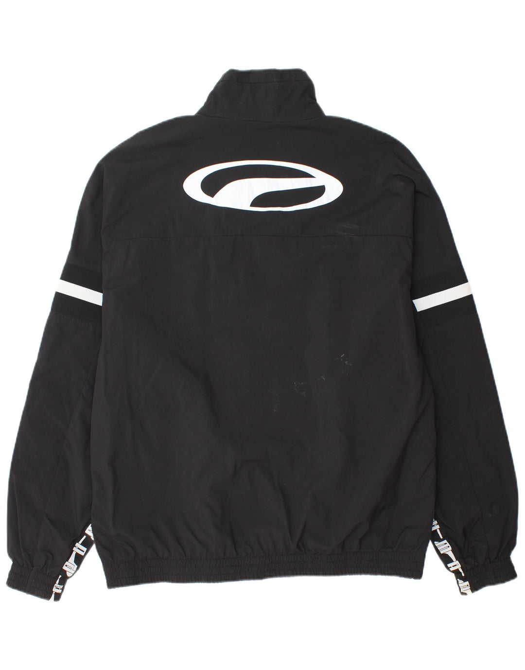 Giacca antipioggia grafica da uomo PUMA UK 40 Large nera in poliammide