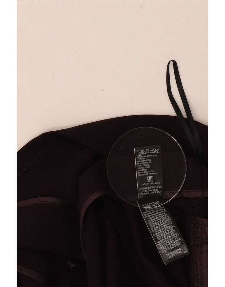 Gonna a portafoglio da donna Marks & Spencer UK 14 grande W32 poliestere bordeaux