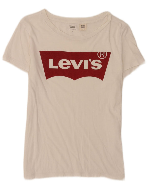 T-shirt grafica da donna Levi's Top UK 10 piccola bianca