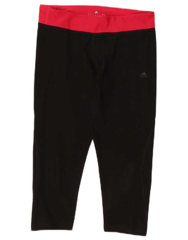 Leggings Adidas Climalite Capri da donna UK 12/14 Medium Black Colourblock