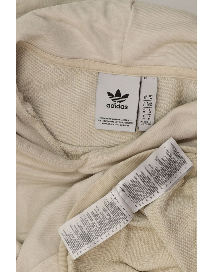 Maglione con cappuccio da donna ADIDAS UK 14 cotone bianco sporco medio