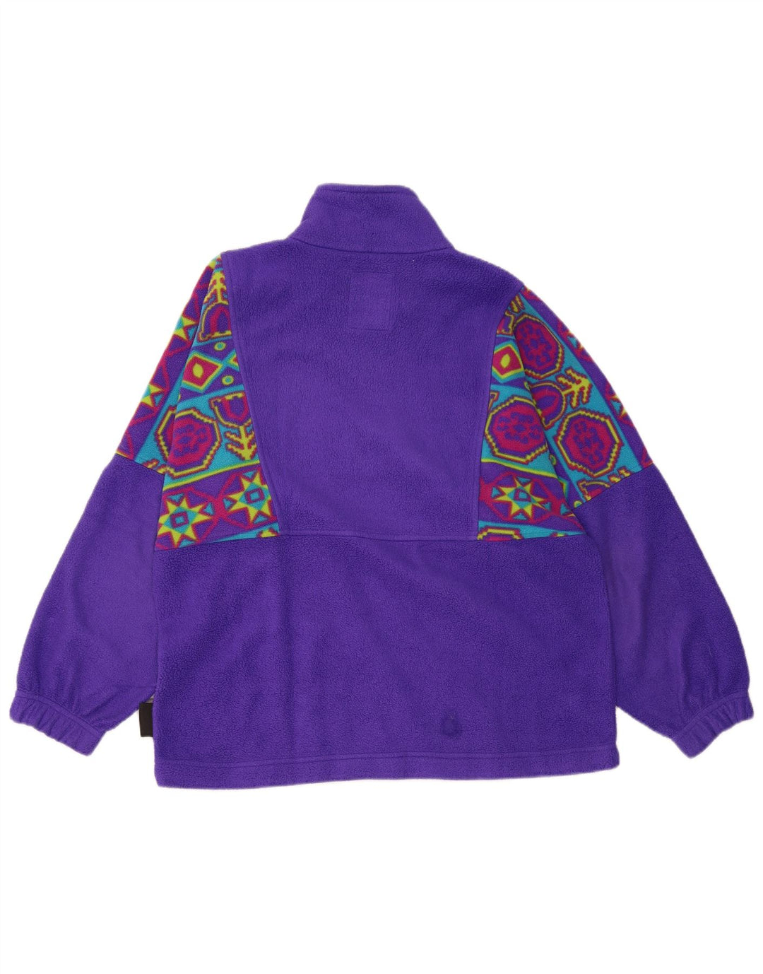 Maglione in pile da uomo Cape Horn con zip e collo viola medio geometrico