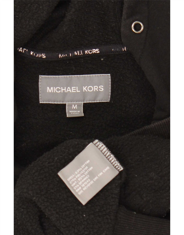 Maglione con cappuccio e zip grafica da uomo Michael Kors in cotone nero medio