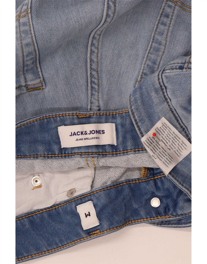 Pantaloncini di jeans invecchiati da uomo Jack & Jones medi W32 cotone blu