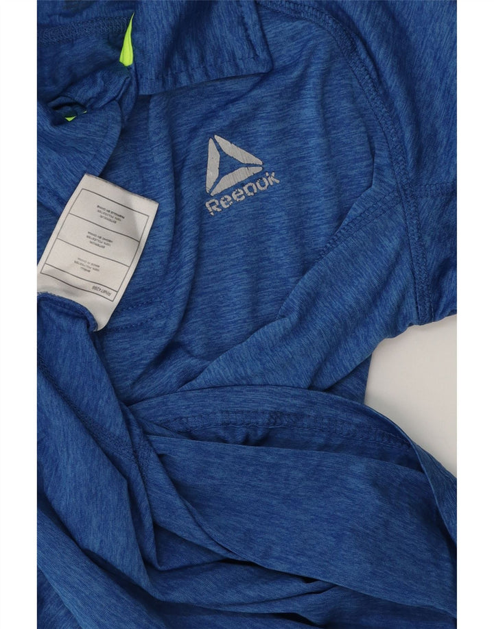 Polo REEBOK da bambino 11-12 anni in poliestere mélange blu