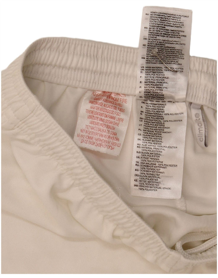 Pantaloncini sportivi Adidas Climalite da ragazzo 13-14 anni in poliestere bianco