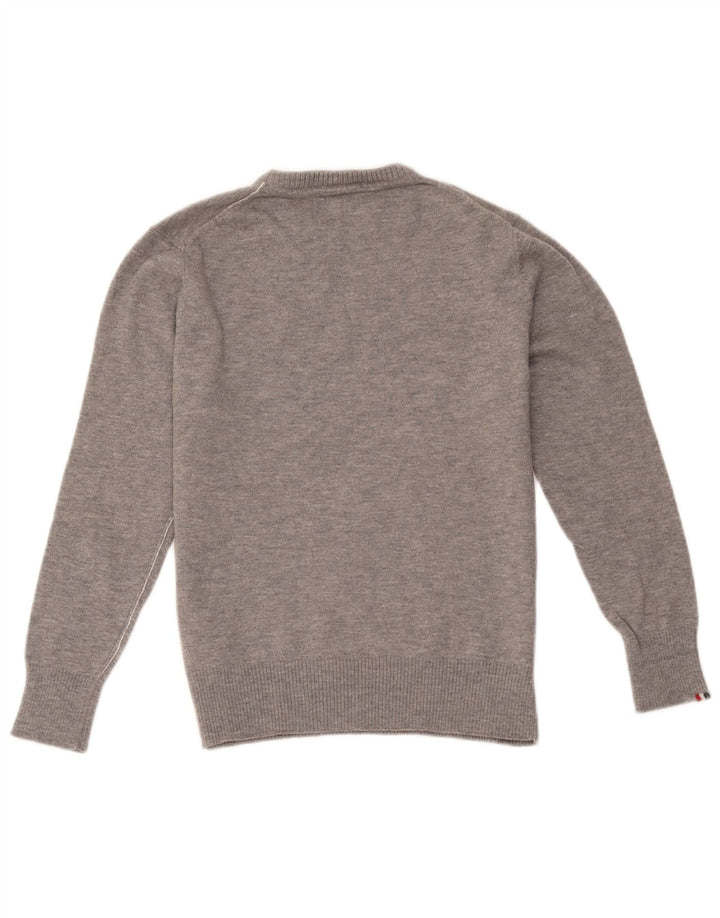 Maglione girocollo geografico da uomo Napapijri piccolo in lana grigia