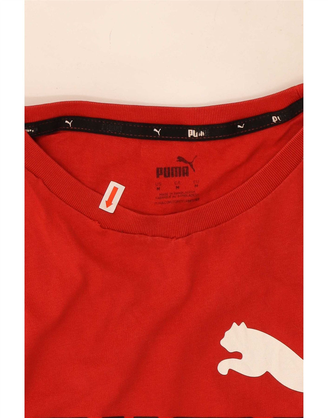 T-shirt grafica da uomo Puma Top in cotone rosso medio