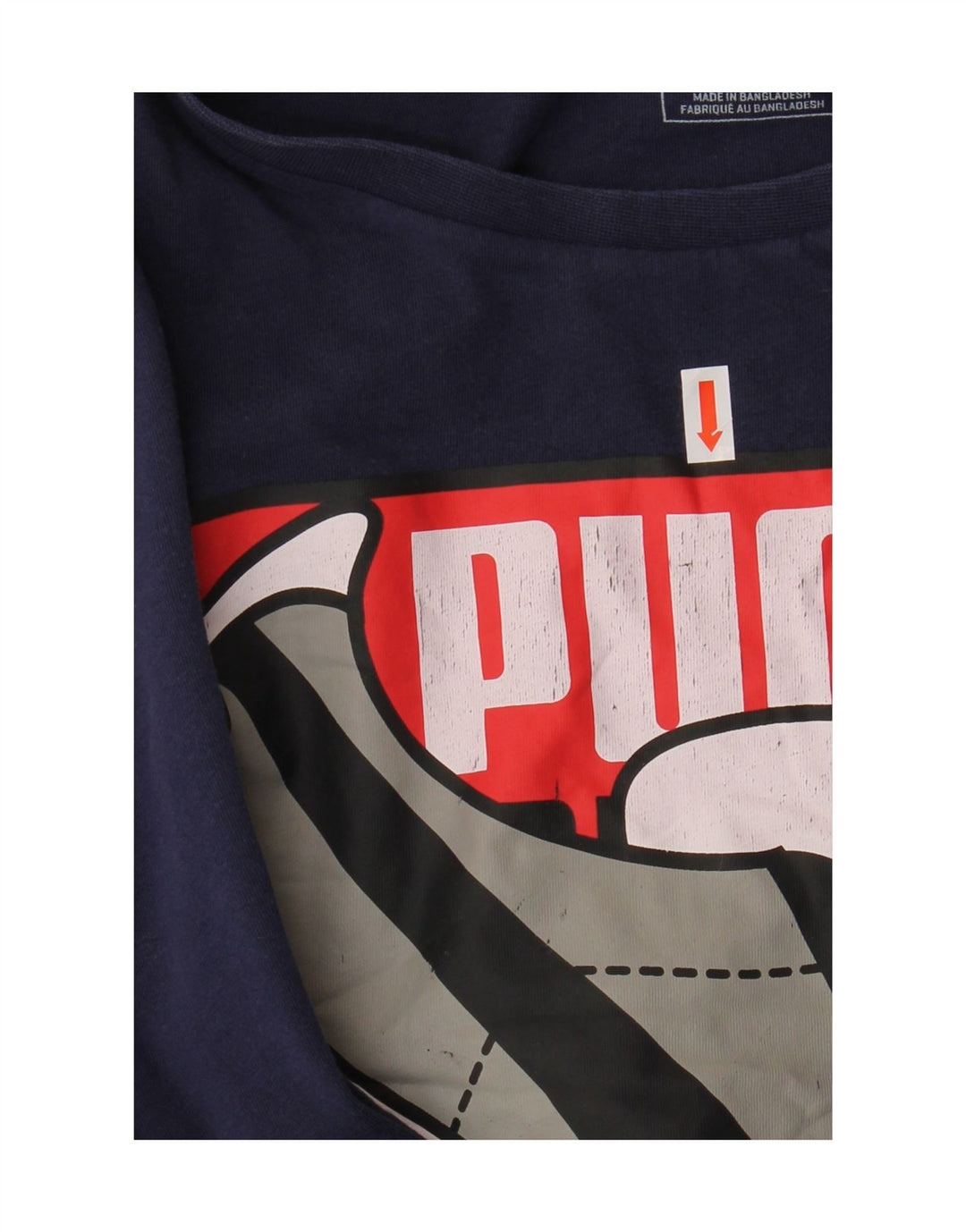 T-shirt grafica da uomo PUMA Top XL in cotone blu navy
