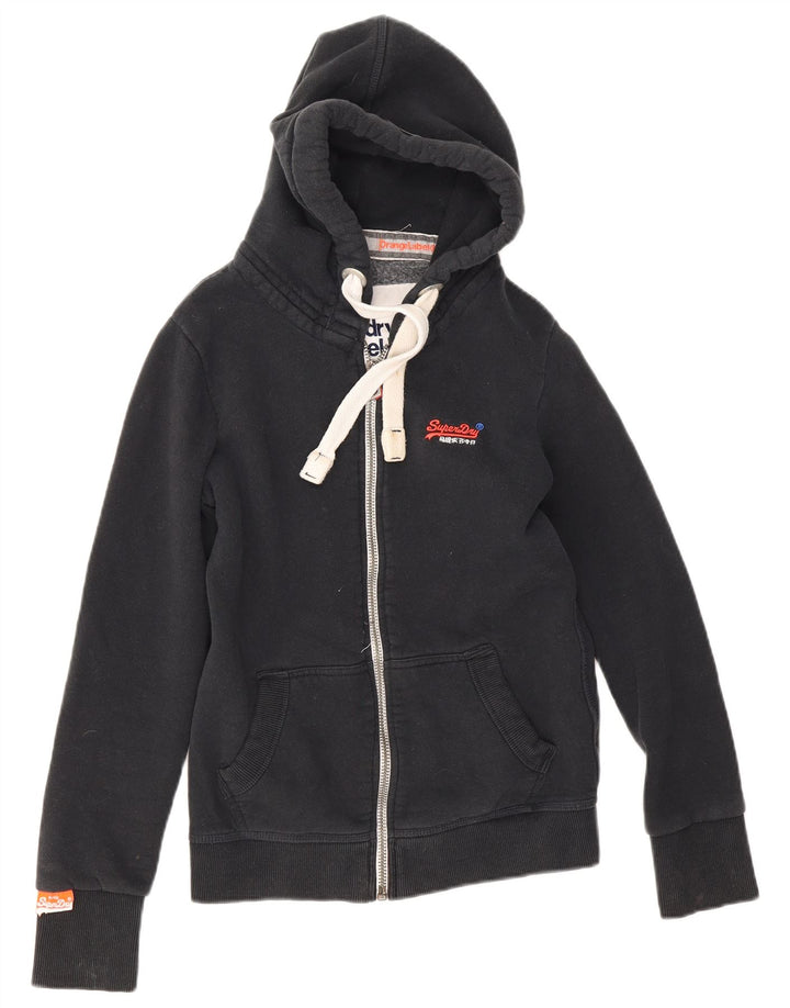 Maglione con cappuccio e zip da uomo Superdry piccolo in cotone blu navy