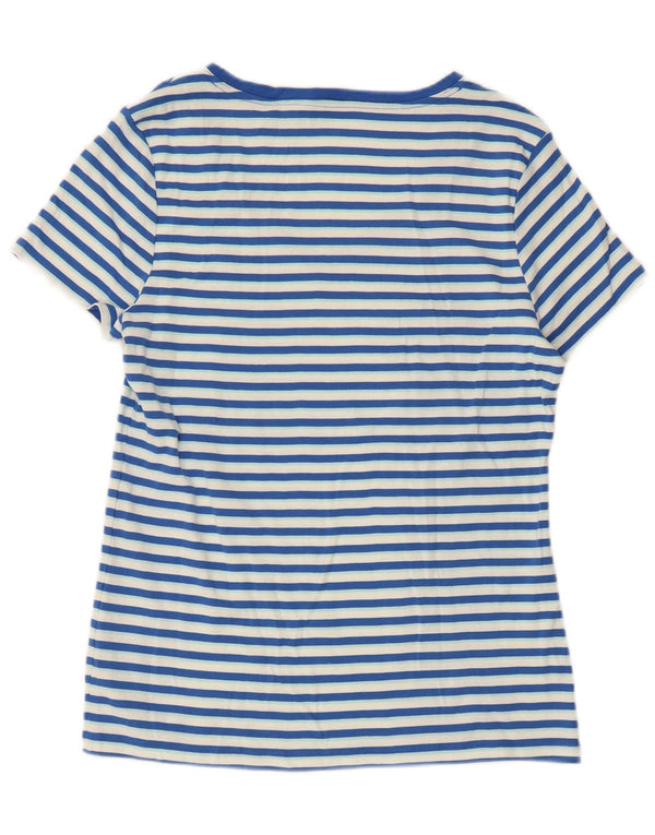 T-shirt da donna Tommy Hilfiger Top UK 14 cotone a righe grandi blu