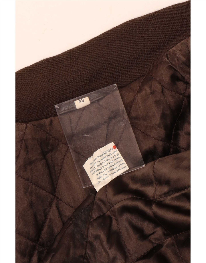 Giacca bomber da uomo vintage in pelle IT 48 in pelle marrone medio