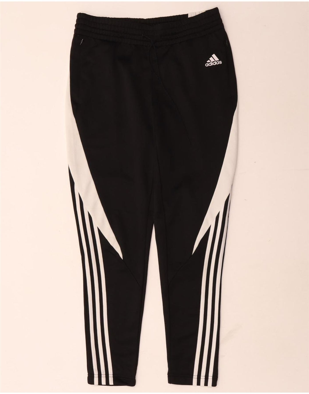 Pantaloni da tuta da donna Adidas UK 10 Small Nero Colourblock Poliestere