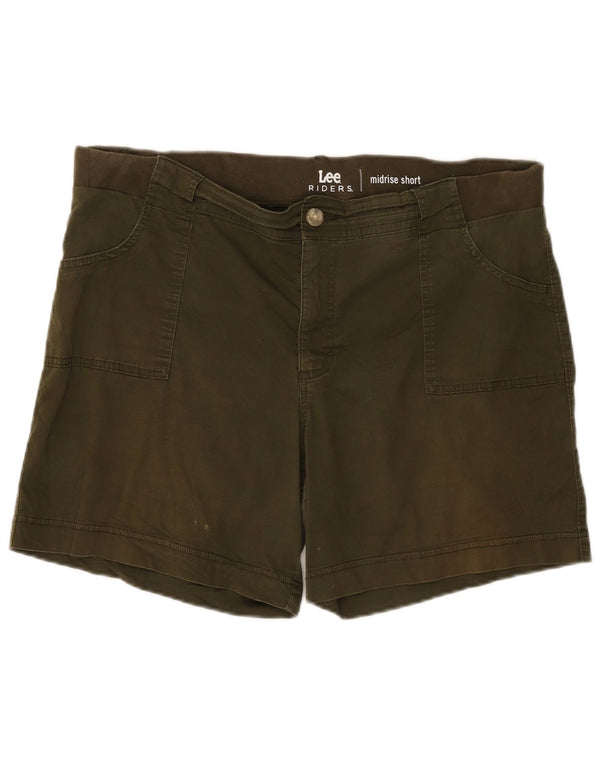 Pantaloncini casual Lee Riders a vita media da donna US 18 2XL W38 cotone kaki