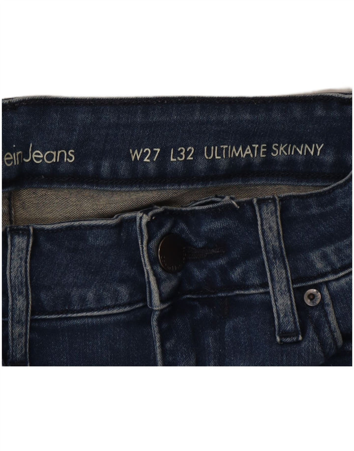 Calvin Klein Donna Ultimate Skinny Jeans W27 L32 Cotone Blu