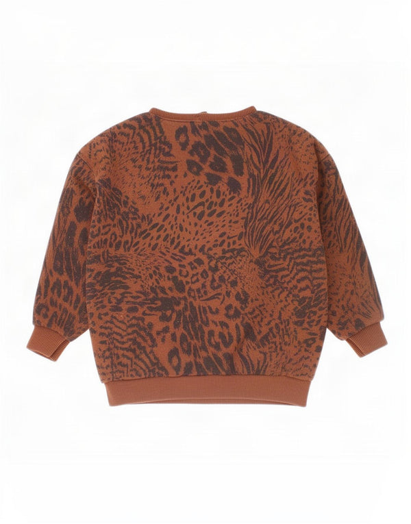 Felpa grafica Nike da bambina, 18-24 mesi, stampa animalier marrone