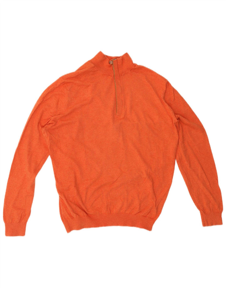 Maglione maglione da uomo con zip e collo Massimo Dutti arancione medio