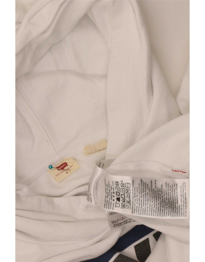 Maglione con cappuccio oversize grafico da donna Levi's UK 14 Cotone bianco medio
