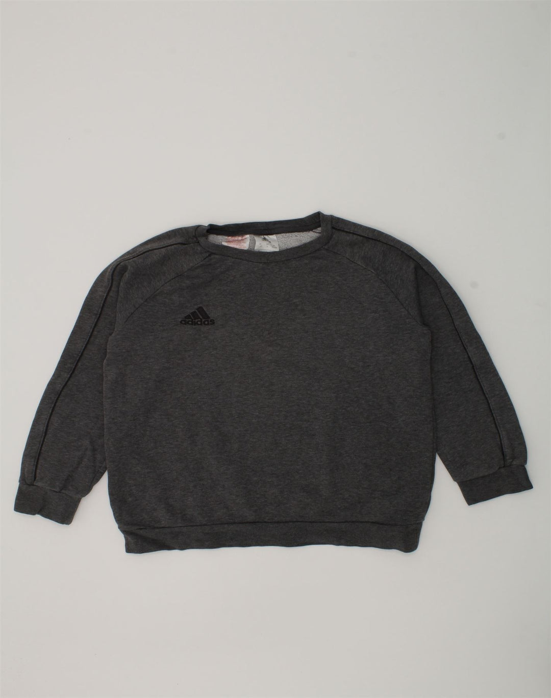 ADIDAS Boys Sweatshirt Jumper 9-10 Years Grey Cotton | Vintage Adidas | Thrift | Second-Hand Adidas | Used Clothing | Messina Hembry 