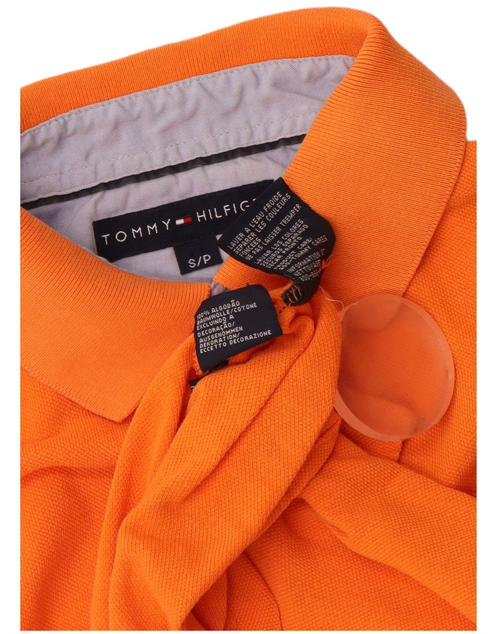 Polo da uomo Tommy Hilfiger piccola in cotone arancione