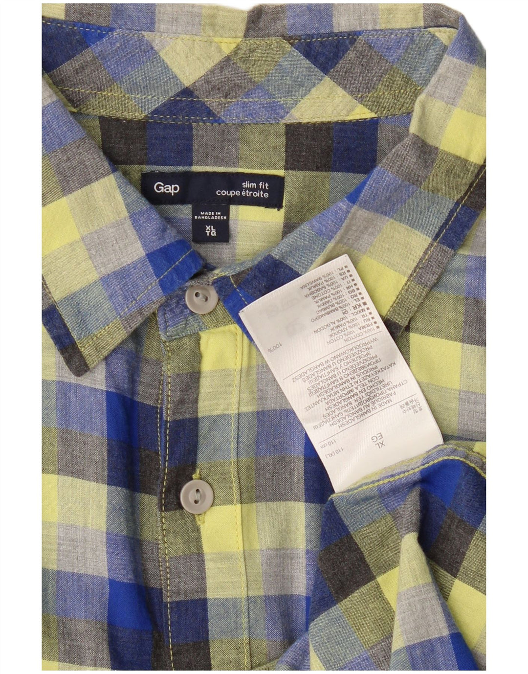 Camicia Gap da uomo slim fit XL in cotone a quadri multicolore