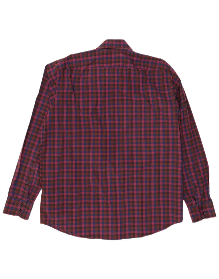 Camicia da uomo HUGO BOSS Taglia 44 17 1/2 XL Viola a quadri