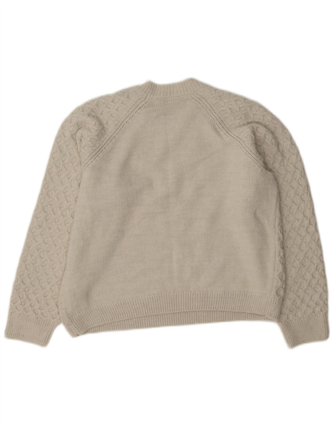 Maglione maglione girocollo corto da donna Marks & Spencer UK 10 piccolo bianco sporco