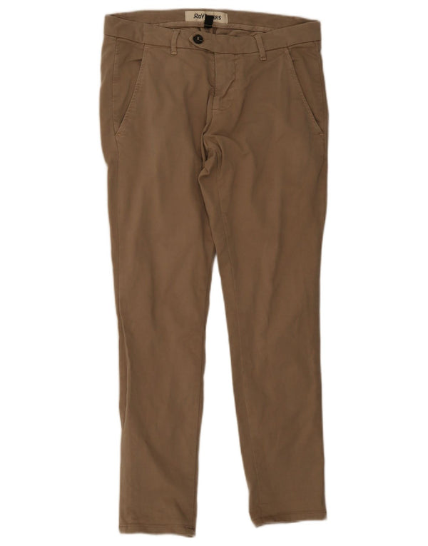 Pantaloni chino slim da uomo Roy Rogers W31 L28 cotone beige