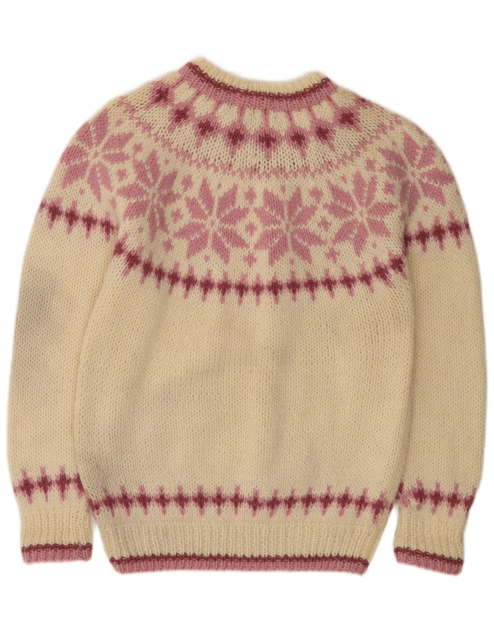 Eddie Bauer maglione da donna con collo dolcevita UK 10 piccolo bianco sporco