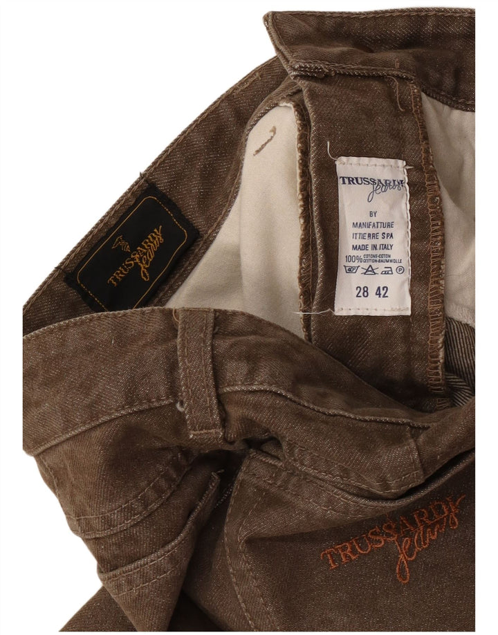 Jeans Trussardi Donna Tapered W28 L30 Cotone Marrone