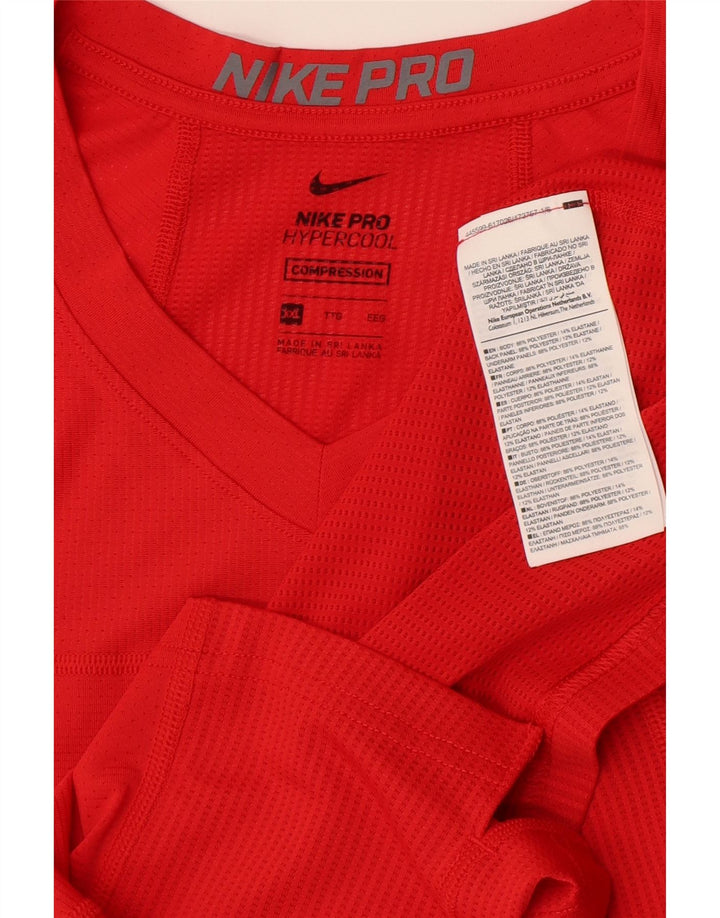 T-shirt a compressione da donna Nike Top UK 20 2XL poliestere rosso