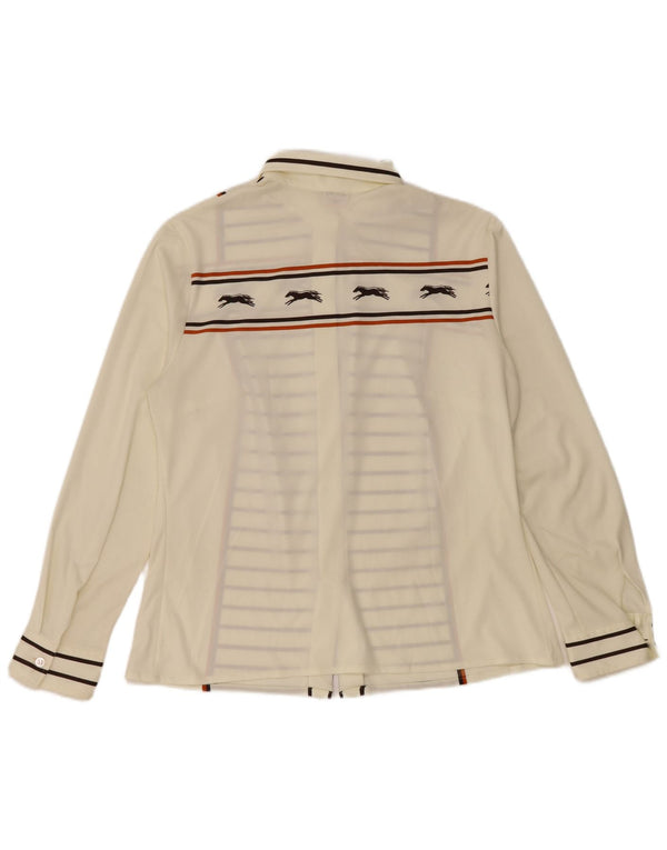 HAMMERLE Camicetta da donna UK 14 Poliestere a righe grandi bianco sporco