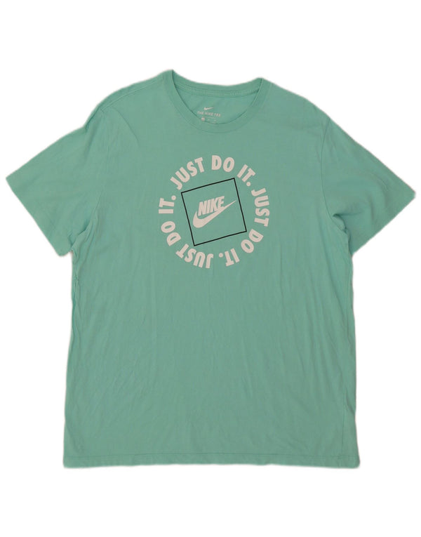 T-shirt grafica da uomo Nike Top XL in cotone turchese