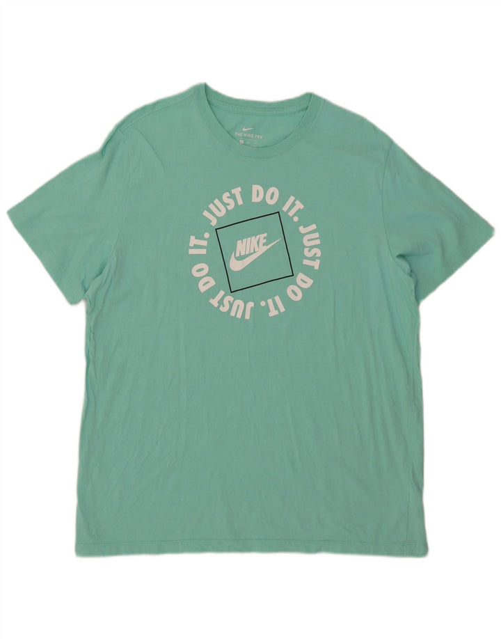 T-shirt grafica da uomo Nike Top XL in cotone turchese