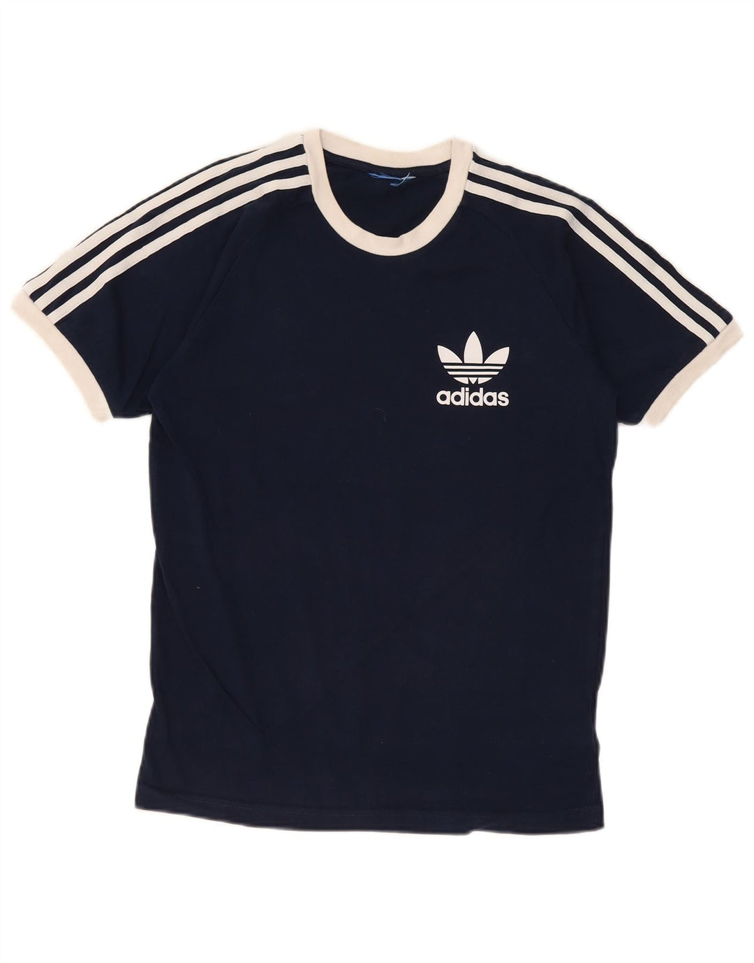 T-shirt grafica da uomo Adidas Top Small in cotone blu navy