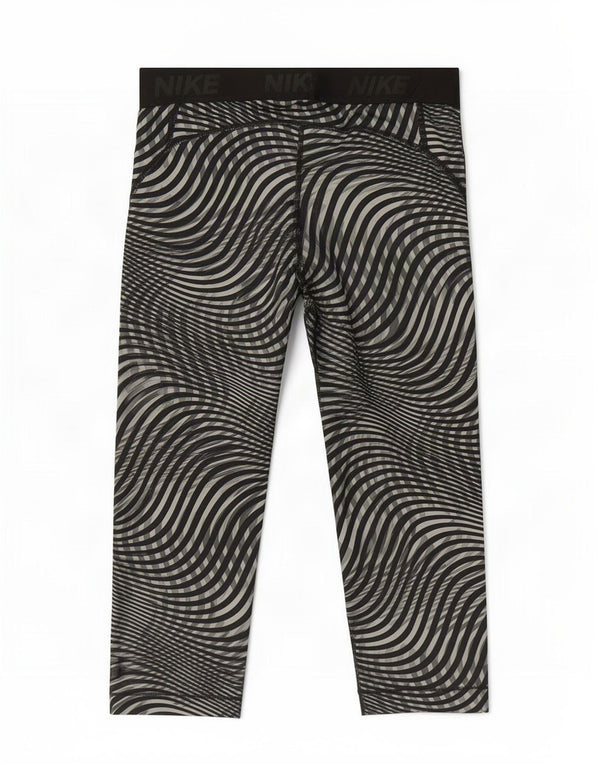 Leggings Capri grafici da donna Dri Fit Nike UK 8 piccoli neri geometrici