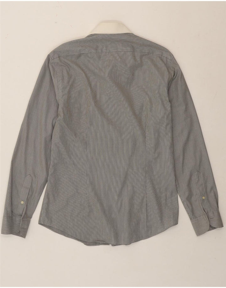 Camicia formale da uomo Calvin Klein taglia 39 15 1/2 gessato grigio medio