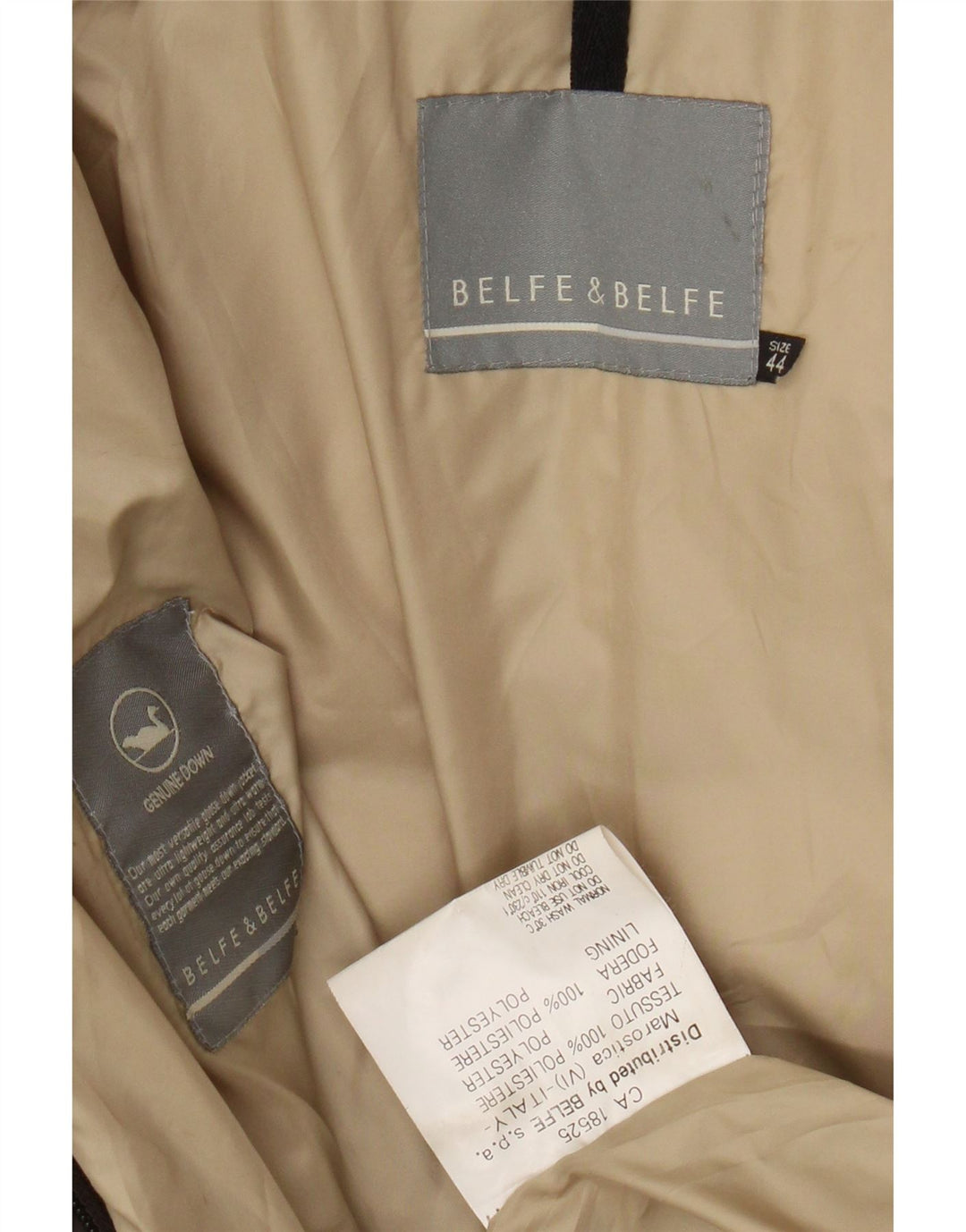 BELFE & BELFE Cappotto imbottito da donna IT 44 Poliestere Marrone Medio