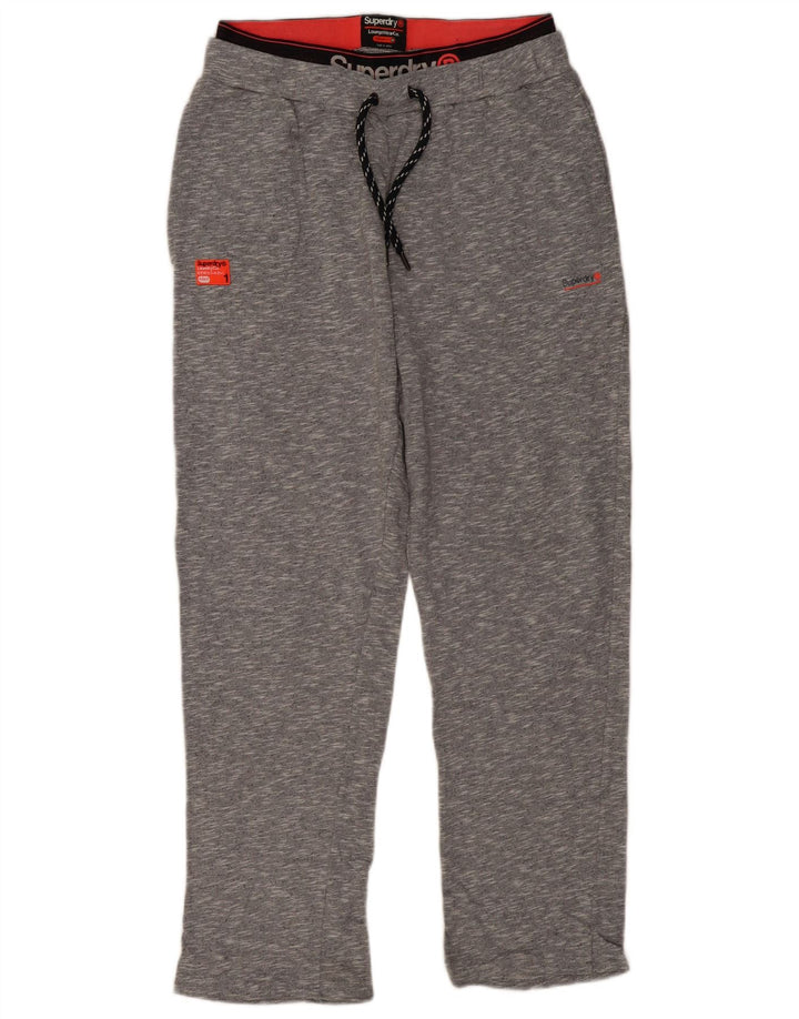 Pantaloni da tuta da uomo con vestibilità regolare SUPERDRY in cotone mélange grigio medio