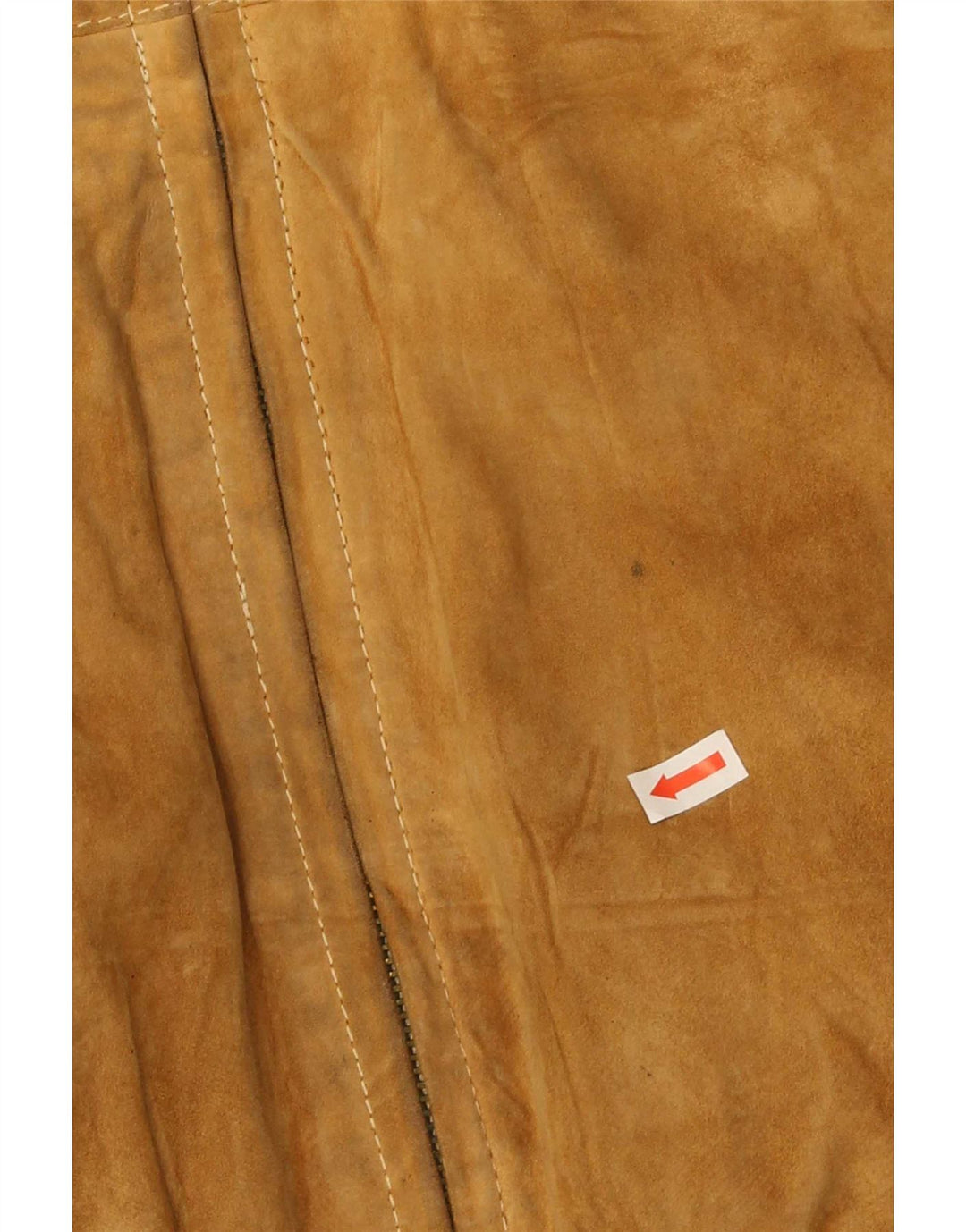 Giubbotto bomber vintage in pelle scamosciata da uomo IT 50 grande beige
