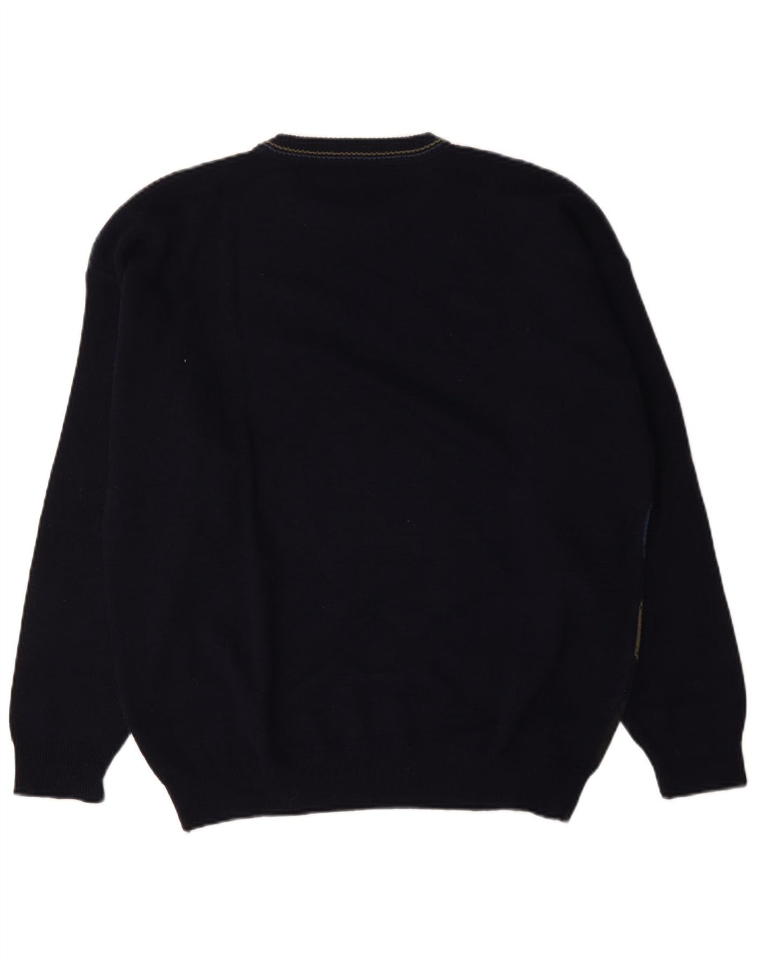 Maglione vintage da uomo girocollo IT 52/54 grande blu navy
