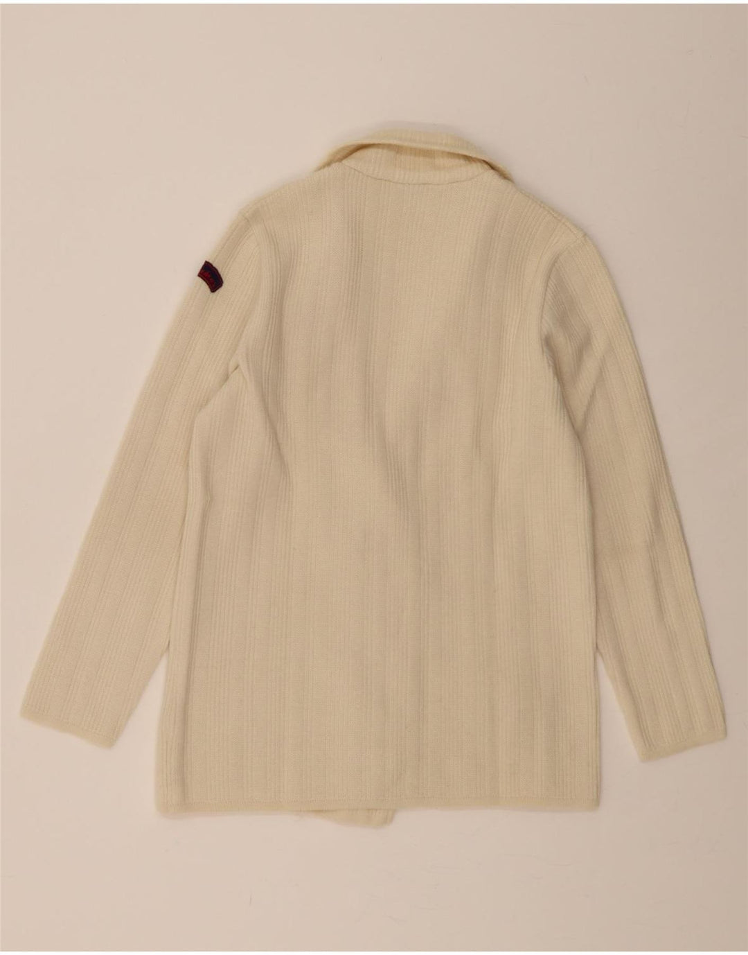 VINTAGE Womens Double Breasted Cardigan Sweater UK 10 Small Off White Vintage Vintage and Second-Hand Vintage from Messina Hembry 