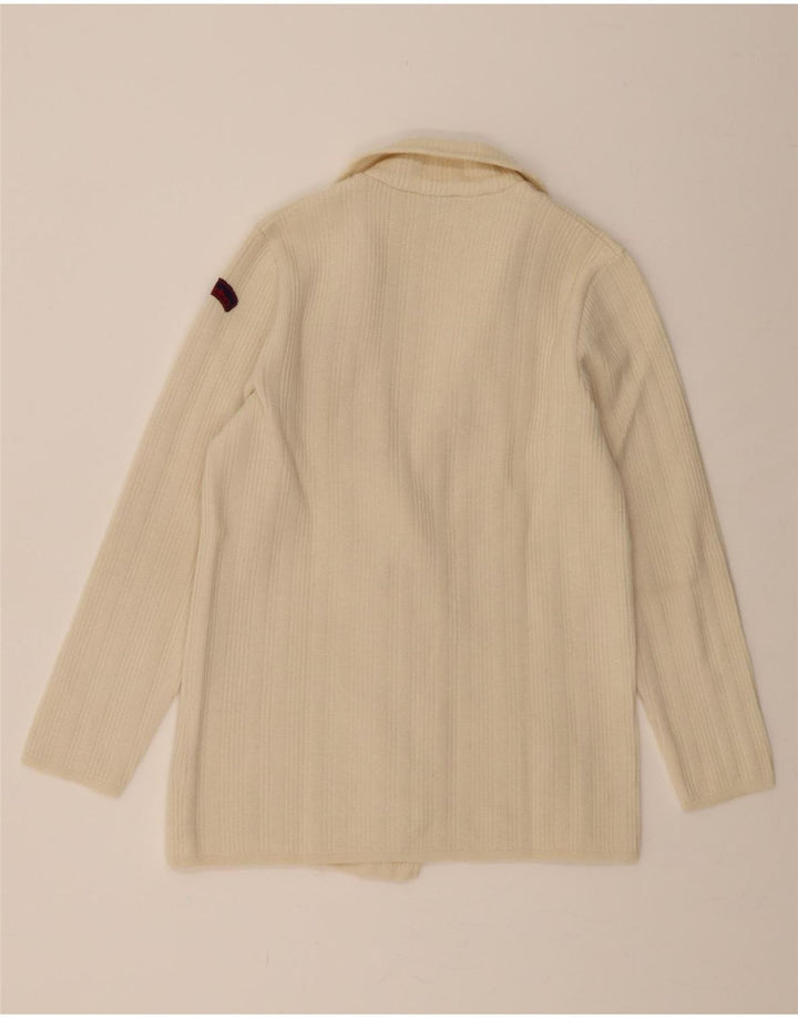 VINTAGE Womens Double Breasted Cardigan Sweater UK 10 Small Off White Vintage Vintage and Second-Hand Vintage from Messina Hembry 