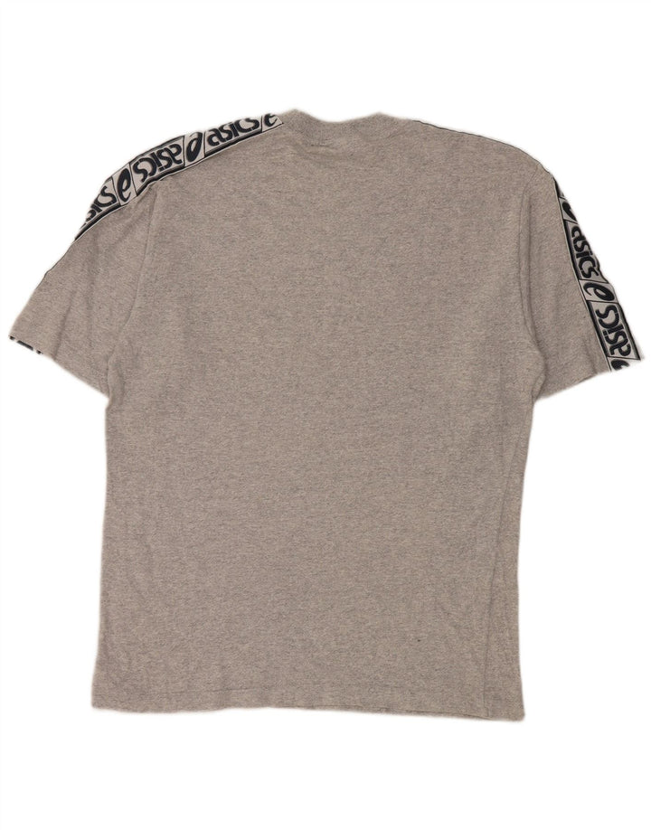 T-shirt grafica da uomo Asics Top in cotone color block grigio medio