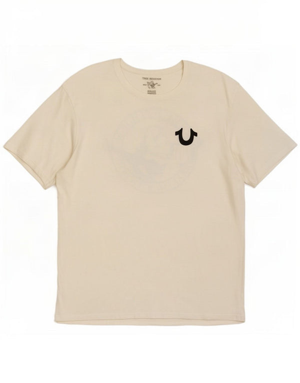 T-shirt grafica da uomo True Religion Top XL in cotone bianco