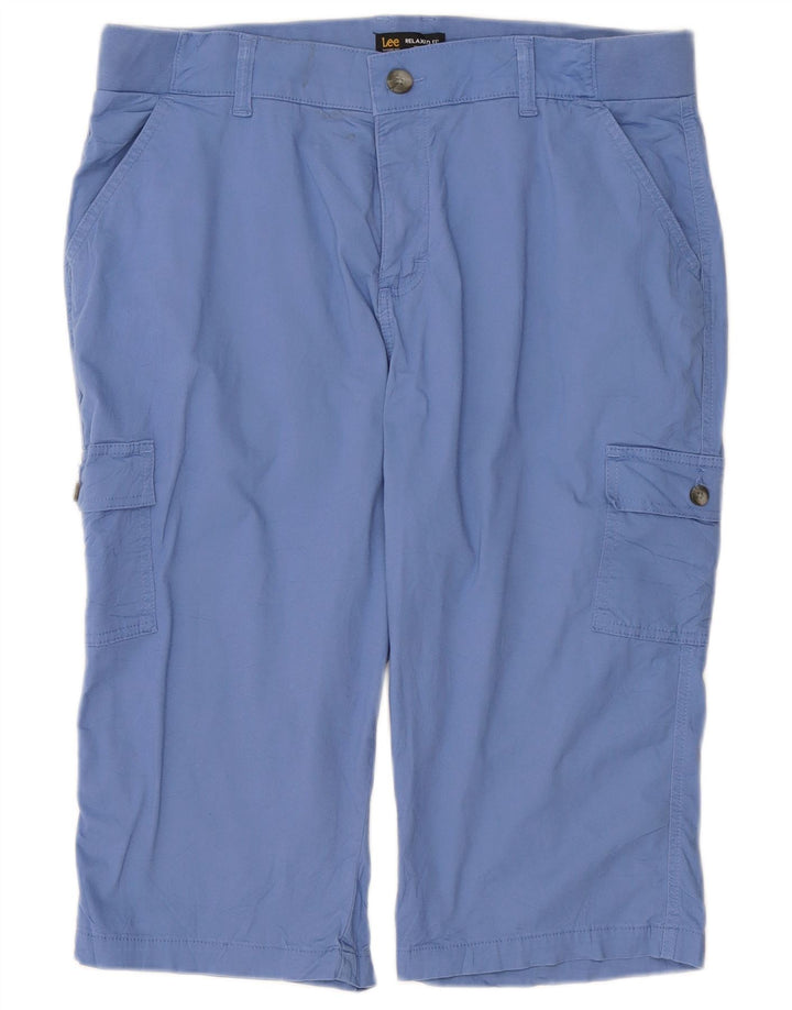 Pantaloni Capri cargo da donna a vita media con vestibilità rilassata Lee W38 L16 Blu