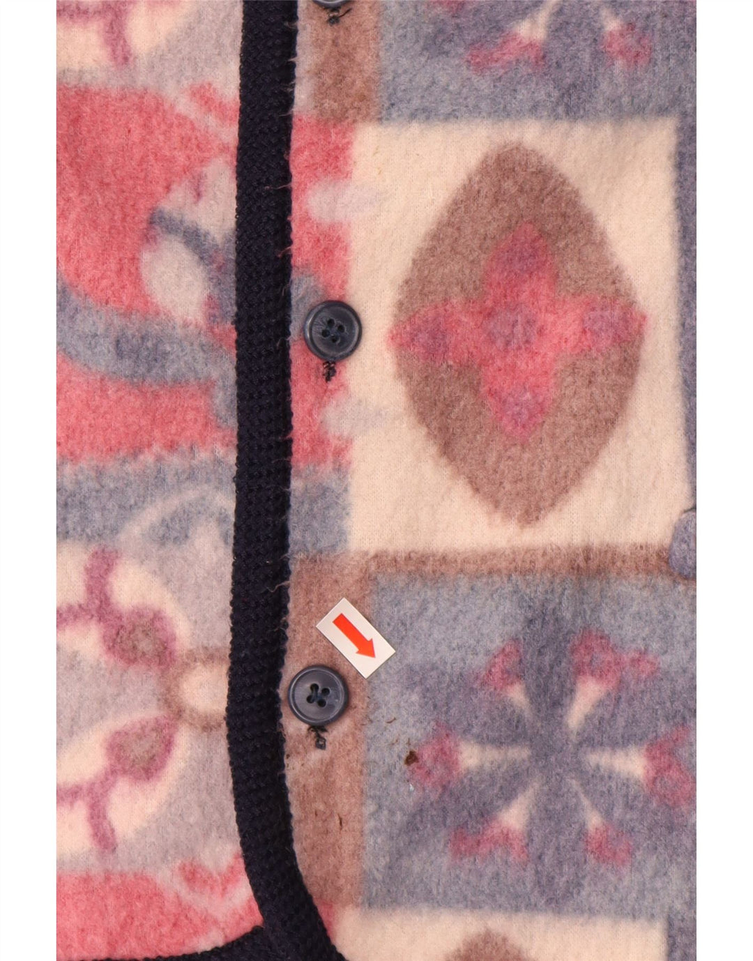 Gilet in pile da uomo VINTAGE UK 42 XL Poliestere Fair Isle multicolore