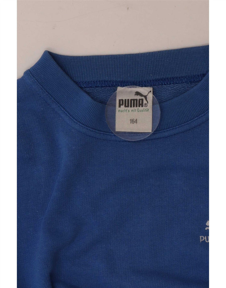 Felpa Puma Bambino 13-14 Anni Cotone Blu